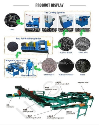 380 Volt Semi Auto Waste Tyre Recycling Plant 200kg/H To 4000kg/H
