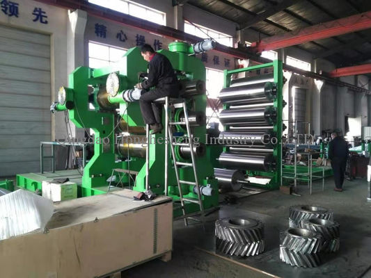 4 Rolls Rubber Calender Machine For Textile Fabric Fractioning