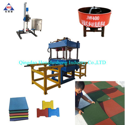 Gym Pressed Rubber Floor Tiles Making Machine Fully Automated 550X550
