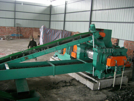 Fully Automatic Rubber Crusher 50*50mm For Tyre Recycling Tire Shredder