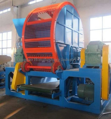Automatic Used Car Tyre Shredding Machine Double Shaft Plastic Waste Tire Shredder