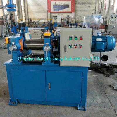 Small Two Roll Open Rubber Mixing Mill Laboratory Scale PLC Control 380V