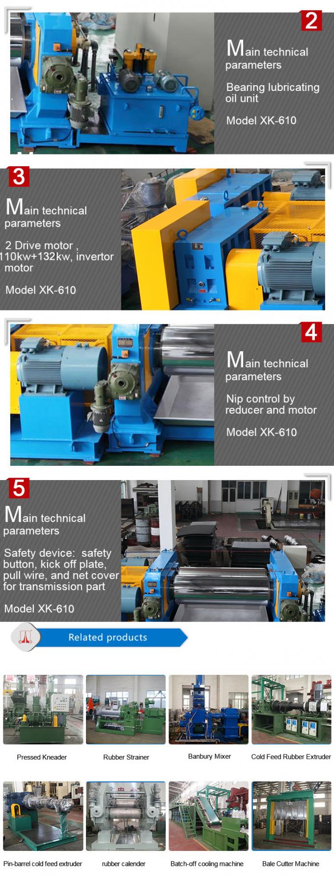 Cast Iron Rubber Sheet Open Roll Mill/Rubber Mixing Mill with electrical nip adjustment
